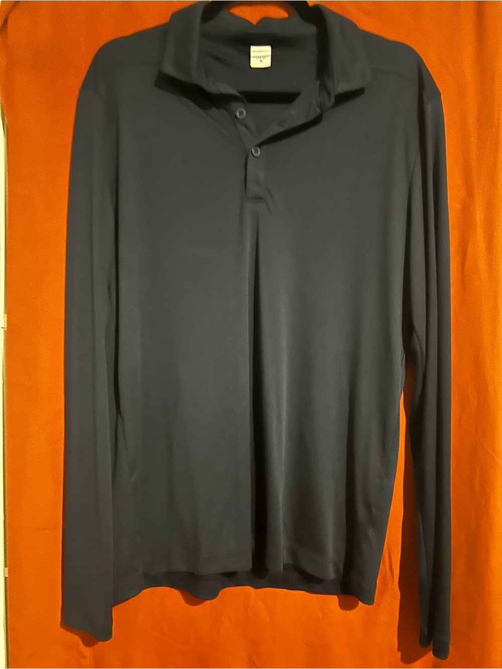 Long-Sleeve Navy Performance Polo